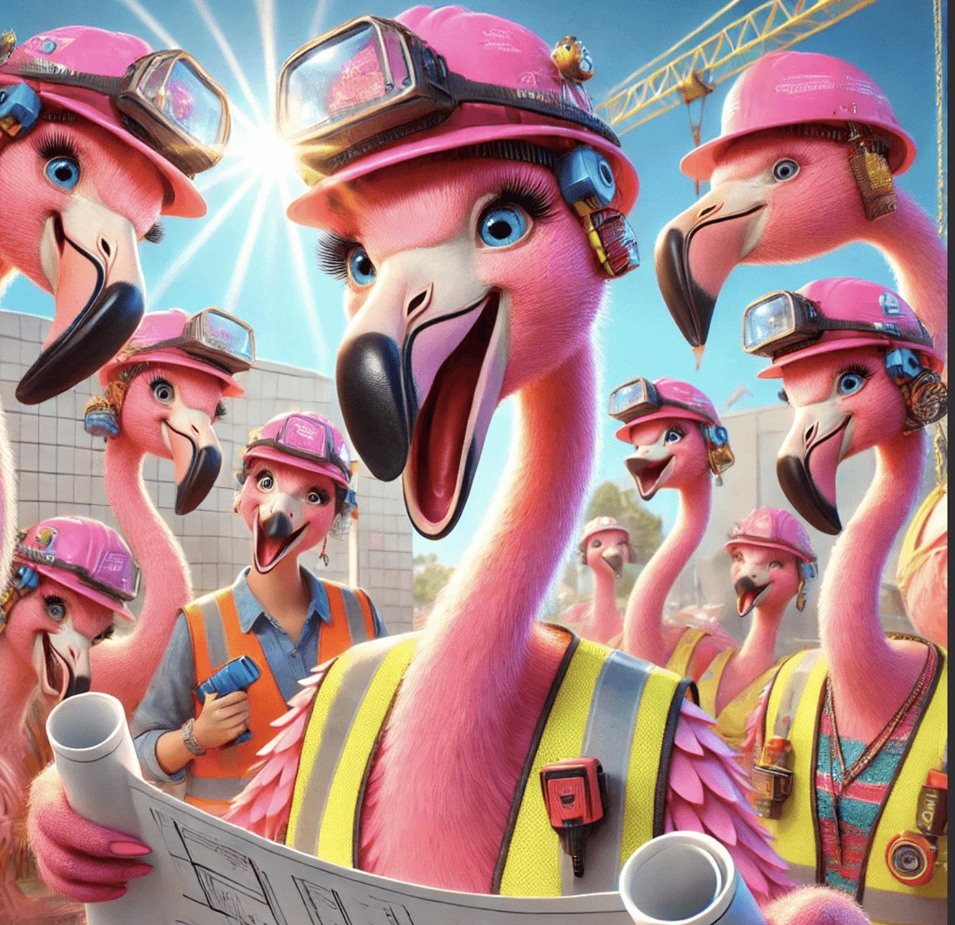 Girl Flamingos for Women's Day
